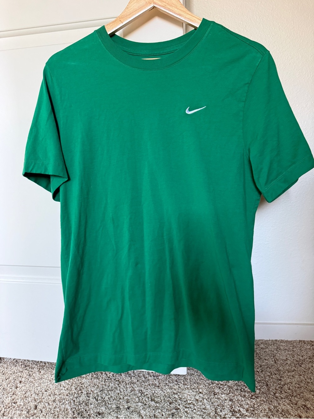 Nike Green Short Sleeve Crew Tee with White Swoosh